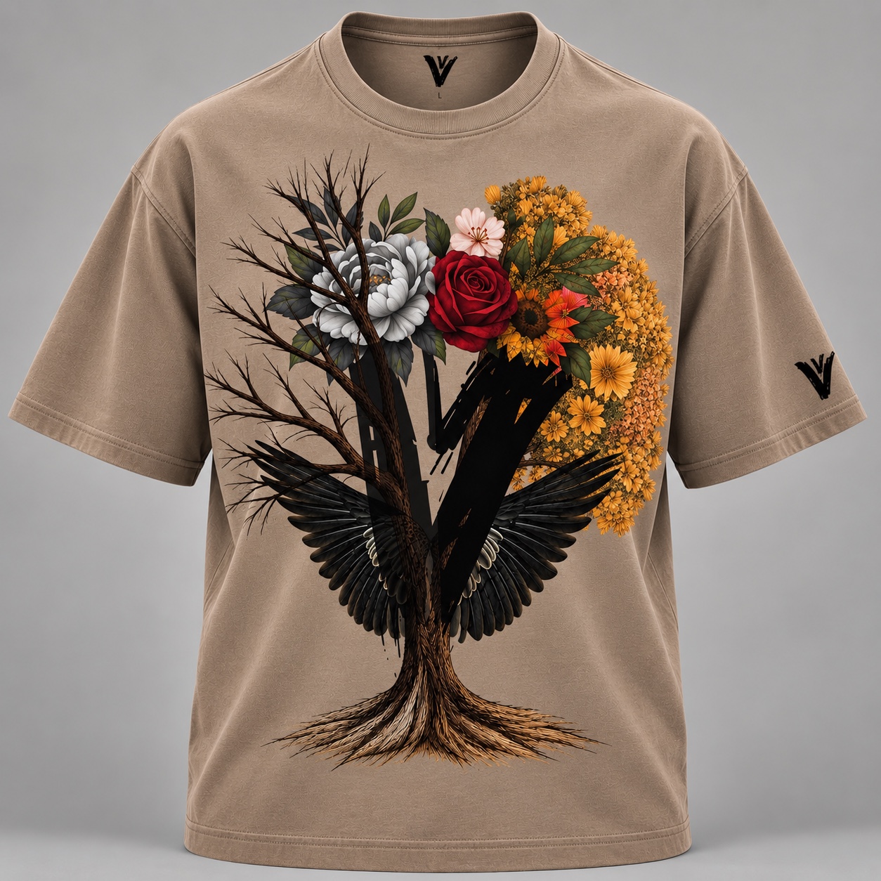 AI-assisted visualization of the VZNRY VIBE Seasons Change tee