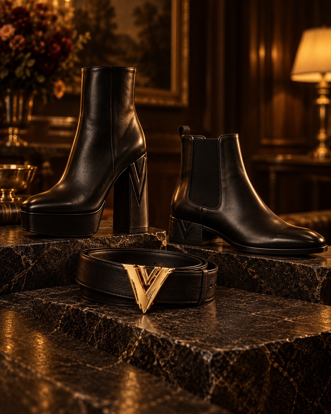 AI-assisted early product-development study of VZNRY VIBE footwear and belt concepts