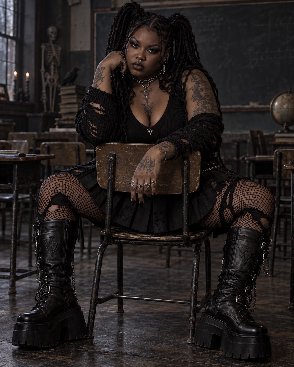 AI-assisted VZNRY VIBE curve gothic editorial portrait visualization